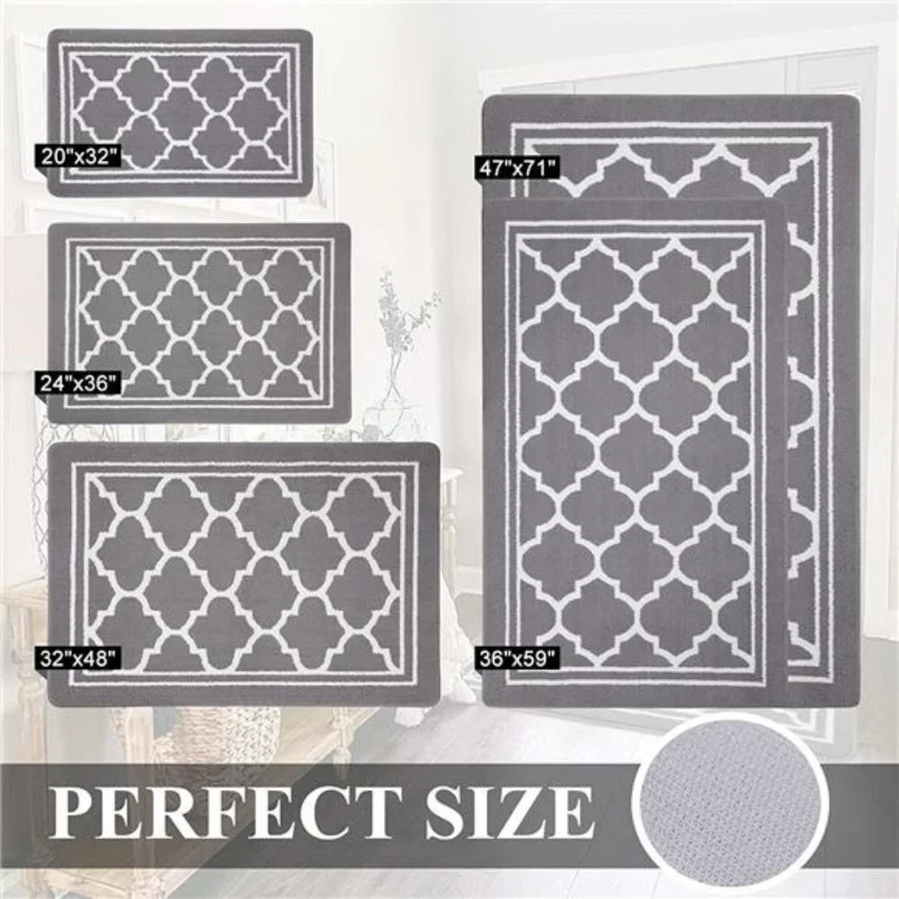 Door Mat (20x32,Grey) Resist Dirt and Absorbent Entryway Rug